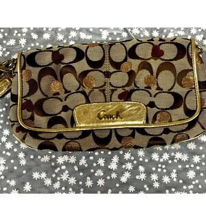 Coach Secret Admirer Hearts  Large Flap Wristlet Clutch F46934 RARE